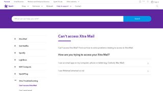 Can't access Xtra Mail | Spark NZ