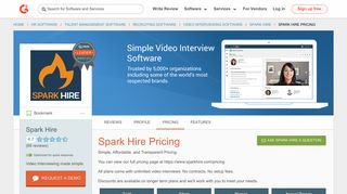 Spark Hire Pricing 2019 | G2 Crowd