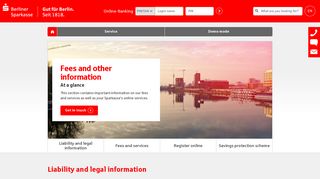 Fees and other information - At a glance - Berliner Sparkasse
