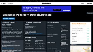 Sparkasse Paderborn-Detmold/Detmold: Company Profile - Bloomberg
