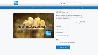 Gold Sparkle - AMEX Gift Card