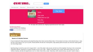 Sparkling Bingo | Deposit £10 and play with £30 | Play Now