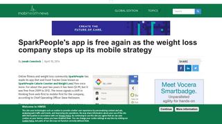 SparkPeople's app is free again as the weight loss company steps up ...