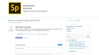 Adobe login not working – Community feature requests for Adobe Spark!