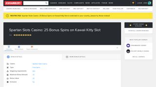 Spartan Slots Casino: 25 Bonus Spins on Kawaii Kitty Slot Free Spins ...