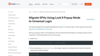 Migrate SPAs Using Lock 9 Popup Mode to Universal Login - Auth0
