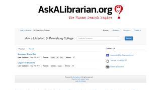 St Petersburg College - Ask a Librarian