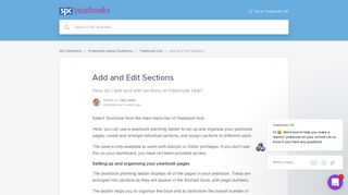 Add and Edit Sections | SPC Yearbooks Help Center