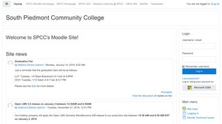 SPCC Moodle Homepage - South Piedmont Community College