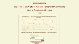 SPD - Online Employment System - S P D - Alabama