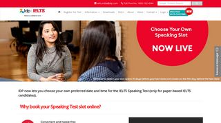 Choose your own Speaking Slot - IELTS IDP INDIA