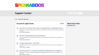 Speakaboos | Account & Login Issues