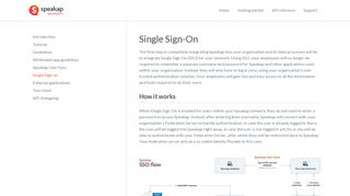 Single Sign-on – Speakap developer portal