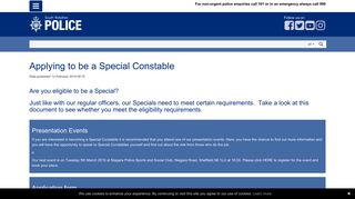 Applying to be a Special Constable - SYP