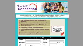 Special Ed Connection® Free Access Form - LRP Publications