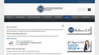 Claims – SIS Insurance Services