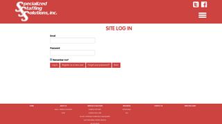 Site Log in - Specialized Staffing Solutions