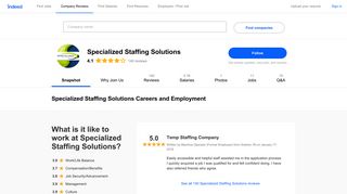 Specialized Staffing Solutions Careers and Employment | Indeed.com