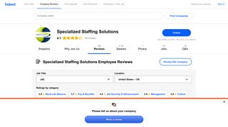 Working at Specialized Staffing Solutions: 140 Reviews | Indeed.com