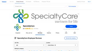 Working at SpecialtyCare: 54 Reviews | Indeed.com