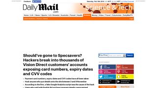 Should've gone to Specsavers? Hackers break into thousands of ...