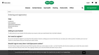 Ordering & Registration | Specsavers UK
