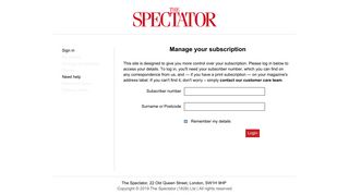 The Spectator my account login - Subscribe to The Spectator