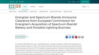 Energizer and Spectrum Brands Announce Clearance from European ...