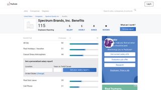 Spectrum Brands, Inc. Benefits & Perks | PayScale