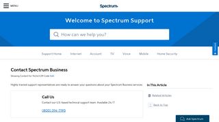 Contact Spectrum Business - Spectrum.net