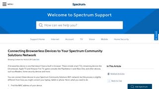 Connecting Browserless Devices to Your Spectrum Community ...