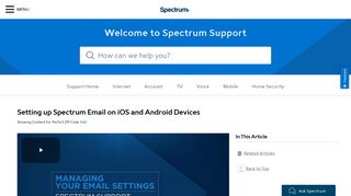 Setting up Spectrum Email on iOS and Android ... - Spectrum.net
