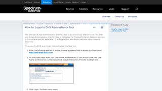 How to Login to DNS Administrator Tool - Spectrum Enterprise