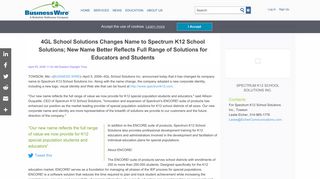 4GL School Solutions Changes Name to Spectrum K12 School ...