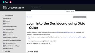 Login into the Dashboard using Okta - Guide - Tyk