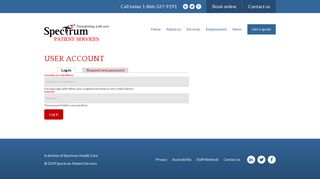 User account | Spectrum Patient Services