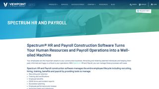 Spectrum HR and Payroll Detail | Spectrum | Viewpoint | Viewpoint