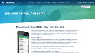 Spectrum Payroll Time Entry Detail | Spectrum | Viewpoint | Viewpoint