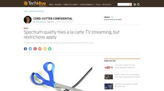 Spectrum quietly tries a la carte TV streaming, but restrictions apply ...