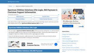 Spectrum Utilities Solutions (Oh) Login, Bill Payment & Customer ...