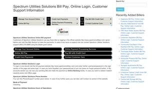 Spectrum Utilities Solutions Bill Pay, Online Login, Customer Support ...