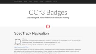 SpedTrack Navigation – CCr3 Badges