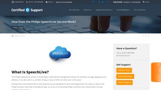 How Does the Philips SpeechLive Service Work? - Certified eSupport