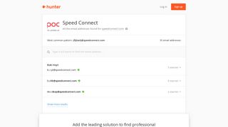 Speed Connect - email addresses & email format • Hunter - Hunter.io