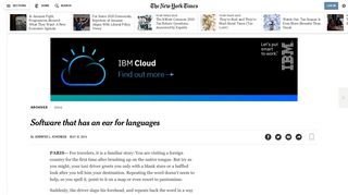 Software that has an ear for languages - The New York Times