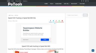Speed COD Tracking in Speed Net MIS Site - PO TOOLS