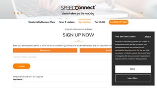 Sign Up Now | SpeedConnect