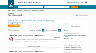 Speedconnect | Complaints | Better Business Bureau® Profile