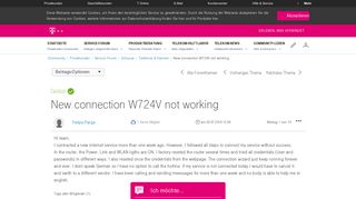 Gelöst: Community | New connection W724V not working | Telekom ...