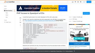 PHP Access to Speedport w723v - Stack Overflow
